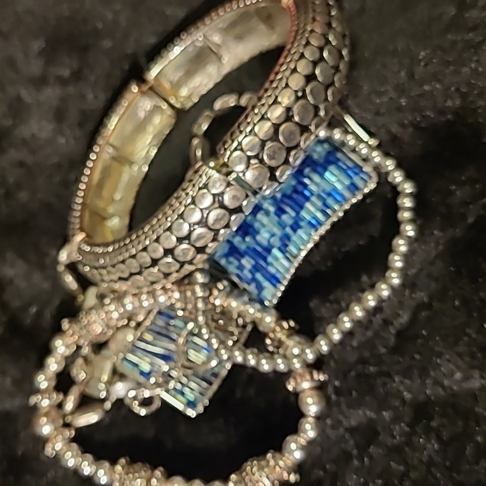 Silvertone Bracelets 5 stretch